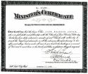 Minister's Certificate - 1925