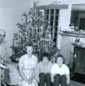 Seth and Grace Frank with twins - Christmas 1963