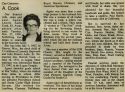Agnes Astle Cook - Obituary