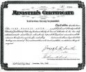 Minister's Certificate - 1909 Minister's Certificate - 1909