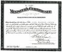 Minister's Certificate - 1925 Minister's Certificate - 1925