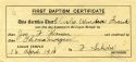 Charles W. Frank - Baptism Certificate Charles W. Frank - Baptism Certificate