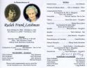 Radah Frank Leishman | Funeral Program