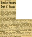 Seth Frank - Funeral Services