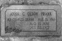 Anna Cajsa Anderson Frank's Headstone